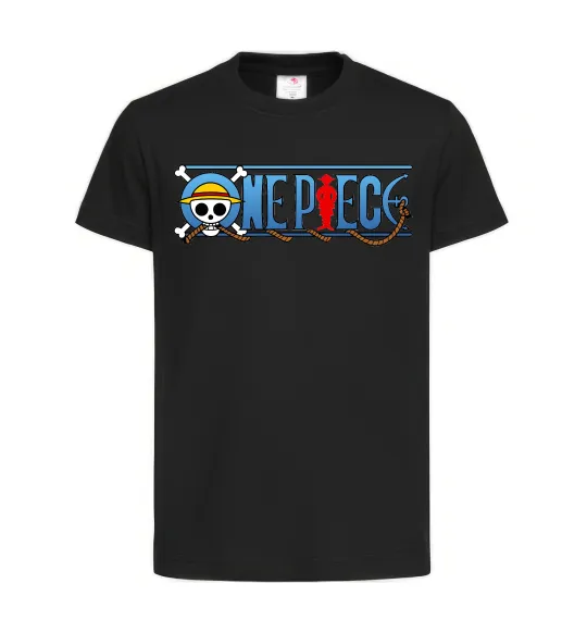 Детская футболка One piece лого Черный фото