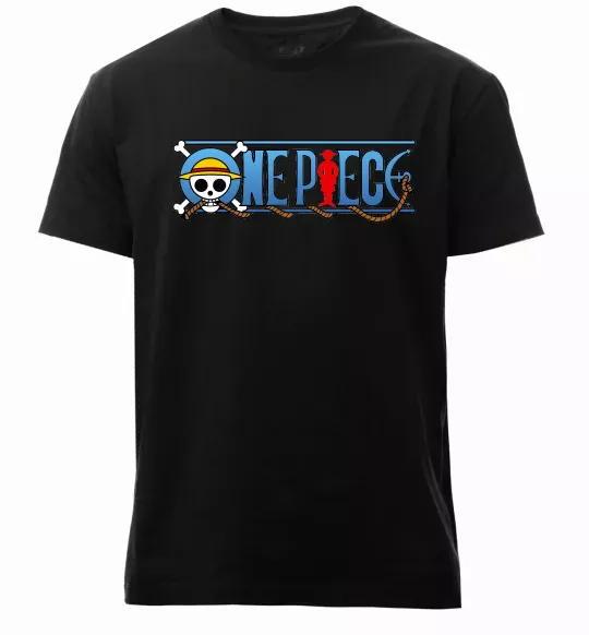 Чоловіча преміум футболка One piece лого Чорний фото
