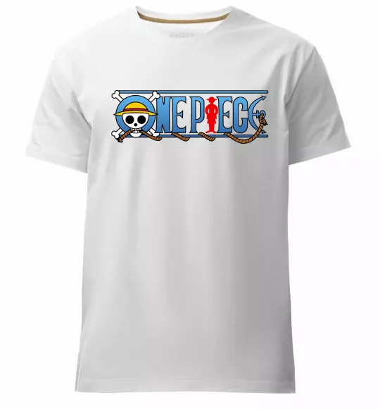 Чоловіча преміум футболка One piece лого Білий фото