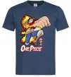Мужская футболка Luffy punch Темно-синий фото