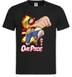 Мужская футболка Luffy punch Черный фото