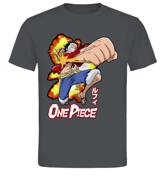 Мужская футболка Luffy punch Графит фото