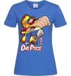Женская футболка Luffy punch Ярко-синий фото