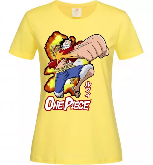 Женская футболка Luffy punch Лимонный фото