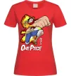 Женская футболка Luffy punch Красный фото