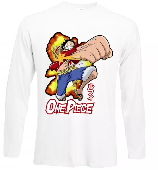 Лонгслив Luffy punch Белый фото