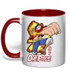 Чашка з кольоровою ручкою Luffy punch Червоний фото