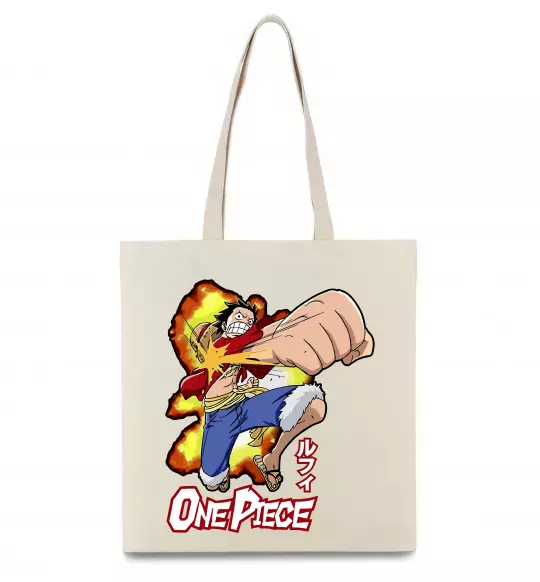 Эко-сумка Luffy punch Бежевый фото