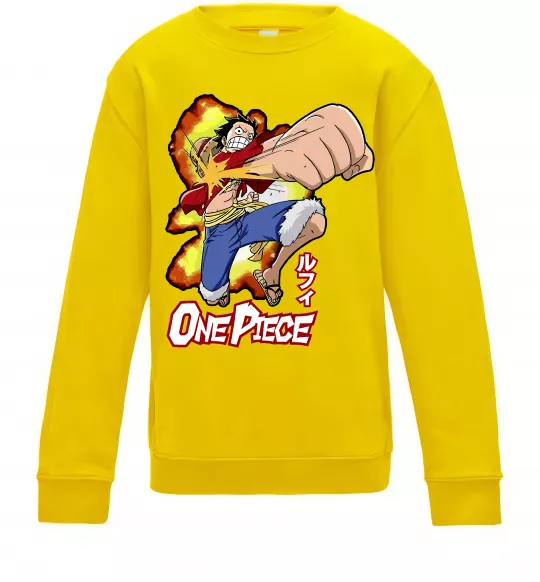 Детский Свитшот Luffy punch Солнечно желтый фото