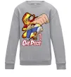 Детский Свитшот Luffy punch Серый меланж фото