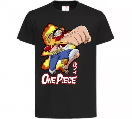 Детская футболка Luffy punch Черный фото