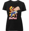 Жіноча преміум футболка Luffy punch Чорний фото