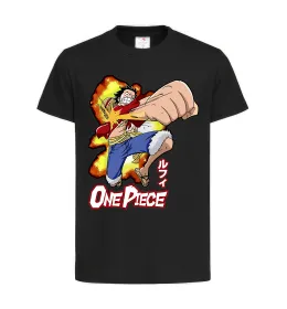 Детская футболка Luffy punch Черный фото
