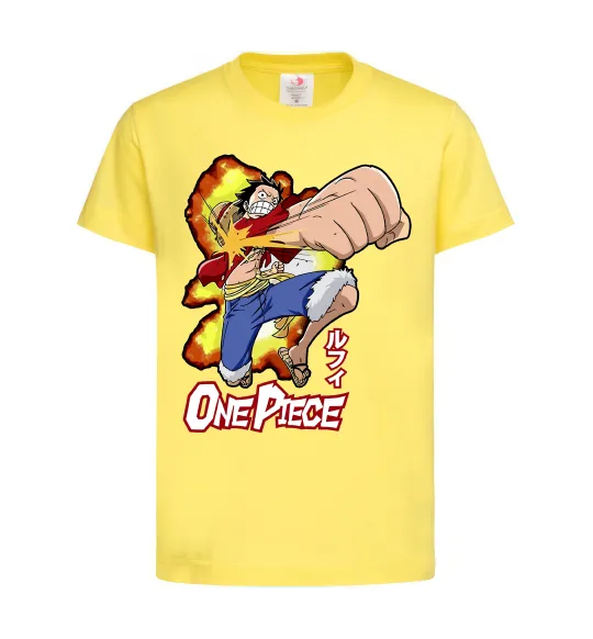 Дитяча футболка Luffy punch Лимонний фото