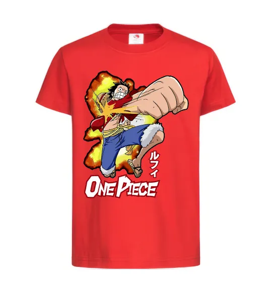 Дитяча футболка Luffy punch Червоний фото
