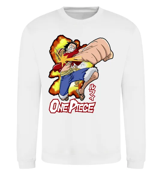 Світшот Luffy punch Білий фото