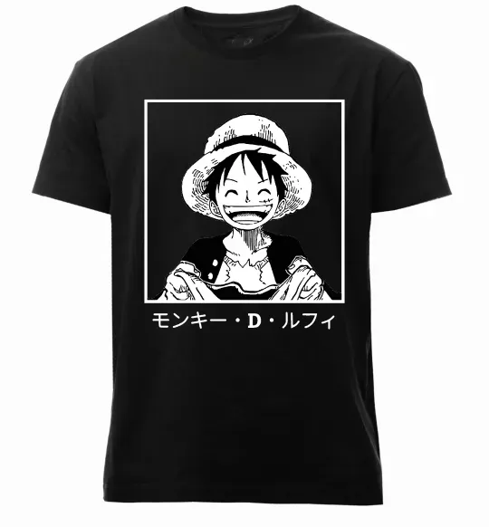 Мужская премиум футболка Monkey D. Luffy Черный фото