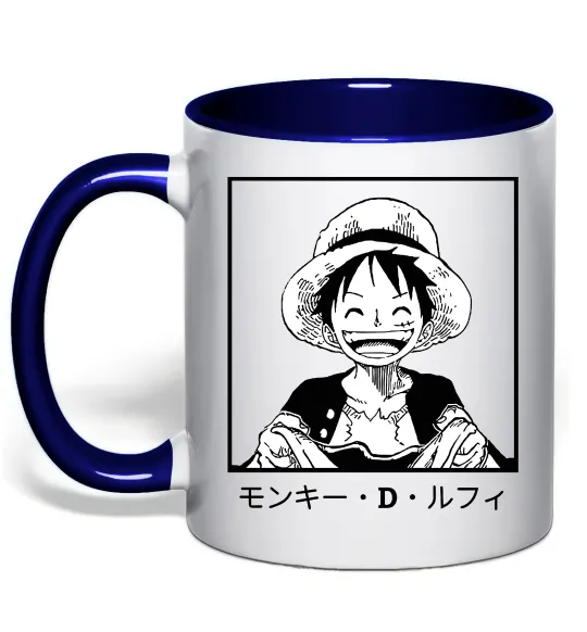 Чашка с цветной ручкой Monkey D. Luffy Глубокий темно-синий фото