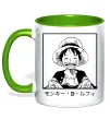 Чашка с цветной ручкой Monkey D. Luffy Лаймовый фото