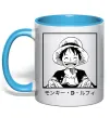 Чашка с цветной ручкой Monkey D. Luffy Голубой Чашка с цветной ручкой Monkey D. Luffy Голубой фото