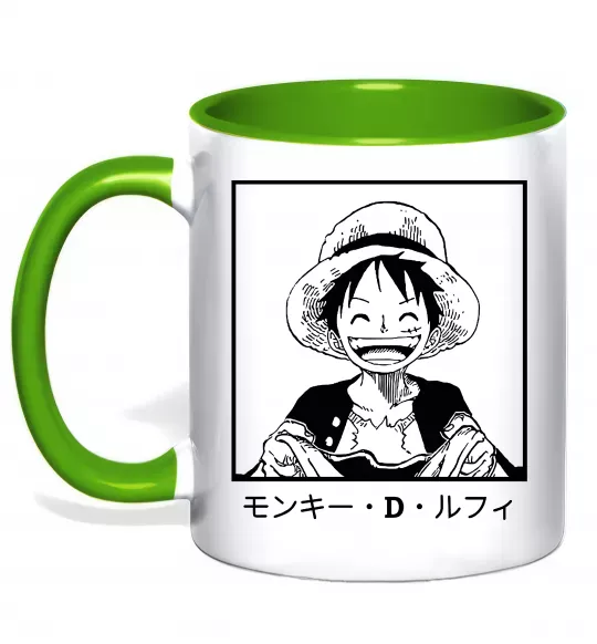 Чашка с цветной ручкой Monkey D. Luffy Зеленый фото