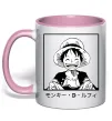 Чашка с цветной ручкой Monkey D. Luffy Нежно розовый Чашка с цветной ручкой Monkey D. Luffy Нежно розовый фото