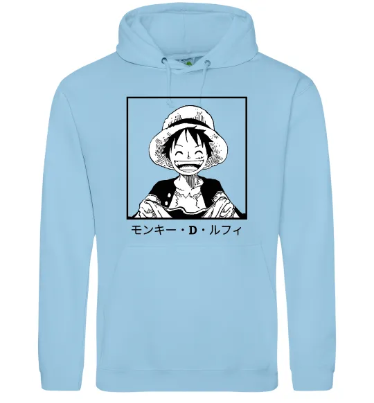 Мужская толстовка (худи) Monkey D. Luffy Голубой фото