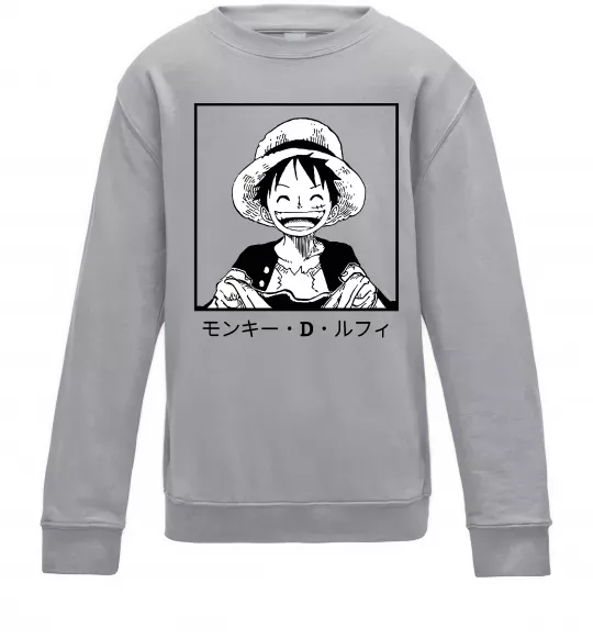 Детский Свитшот Monkey D. Luffy Серый меланж фото