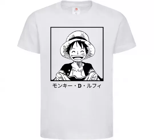 Дитяча футболка Monkey D. Luffy Білий фото