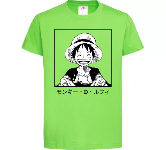 Дитяча футболка Monkey D. Luffy Лаймовий фото