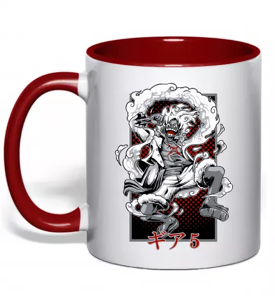 Чашка з кольоровою ручкою Luffy Червоний фото