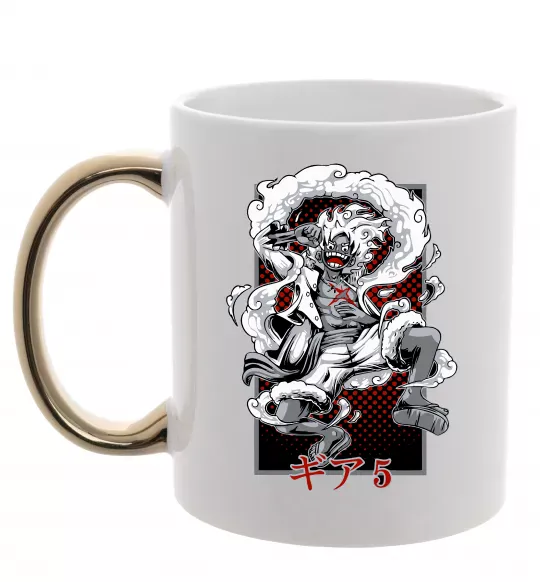 Чашка з кольоровою ручкою Luffy Золото фото