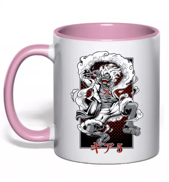 Чашка з кольоровою ручкою Luffy Ніжно рожевий фото