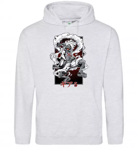 Мужская толстовка (худи) Luffy Серый меланж фото