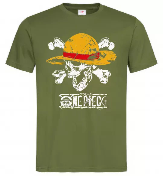 Мужская футболка Luffy One piece Оливковый фото
