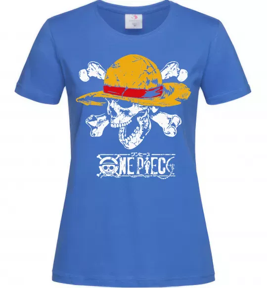 Жіноча футболка Luffy One piece Яскраво-синій фото