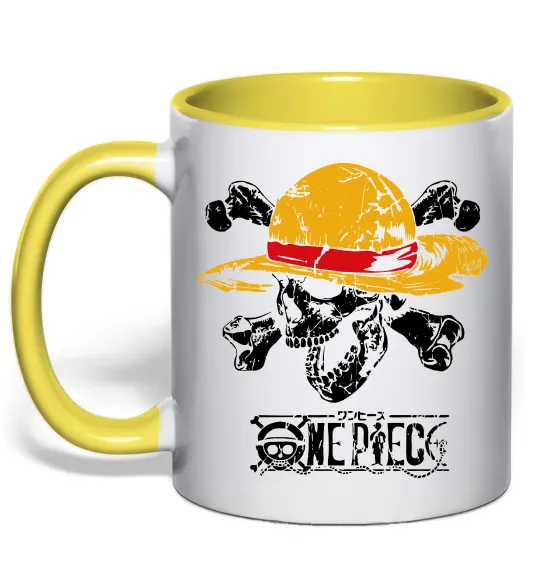 Чашка с цветной ручкой Luffy One piece Лимонный фото