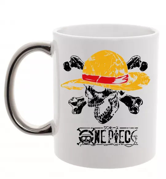 Чашка з кольоровою ручкою Luffy One piece Срібло фото
