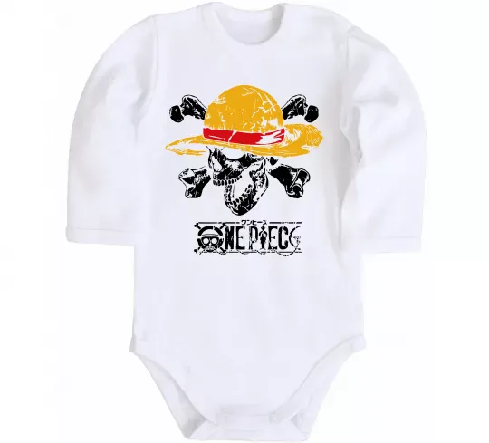 Детский боди Luffy One piece Белый фото