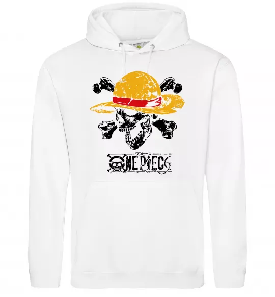 Мужская толстовка (худи) Luffy One piece Белый фото