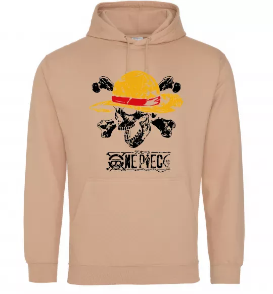 Мужская толстовка (худи) Luffy One piece Песочный фото