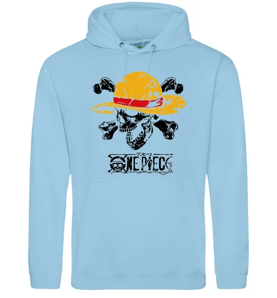 Мужская толстовка (худи) Luffy One piece Голубой фото