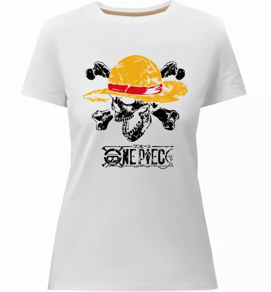 Жіноча преміум футболка Luffy One piece Білий фото