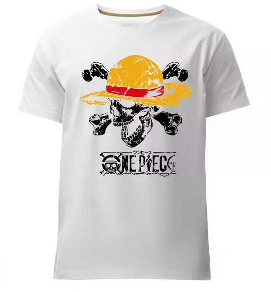 Мужская премиум футболка Luffy One piece Белый фото