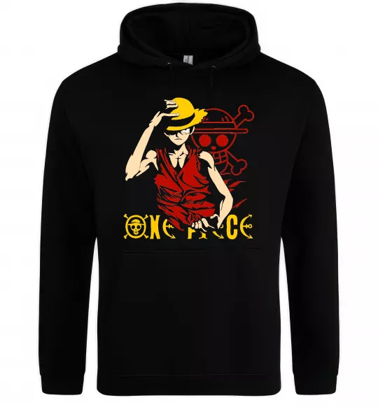 Женская толстовка (худи) One piece Luffy Черный фото