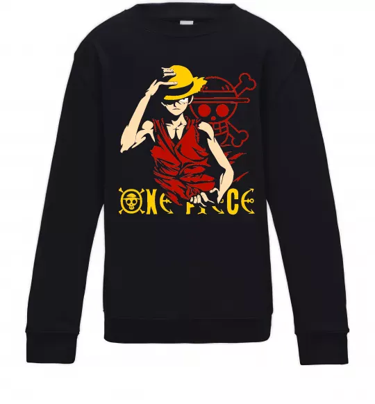 Детский Свитшот One piece Luffy Черный фото