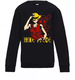 Детский Свитшот One piece Luffy Черный фото