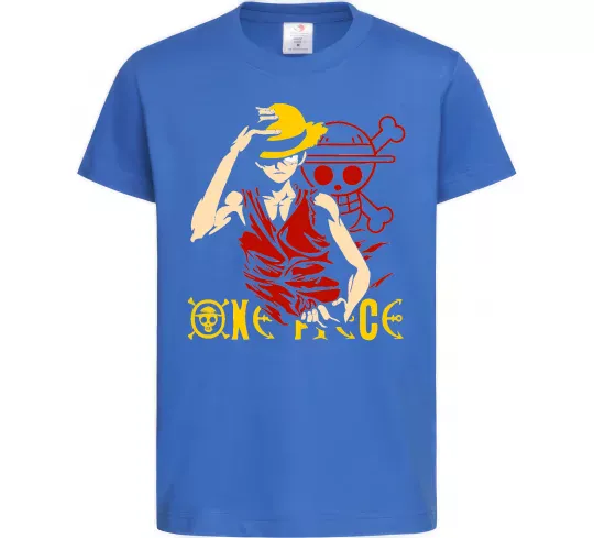 Дитяча футболка One piece Luffy Яскраво-синій фото