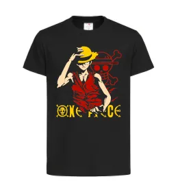 Детская футболка One piece Luffy Черный фото