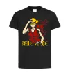 Дитяча футболка One piece Luffy Чорний фото